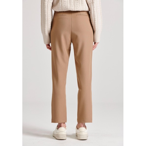 Γυναικείο cropped παντελόνι FUNKY BUDDHA FBL010-133-02 μπεζ Γυναικεία