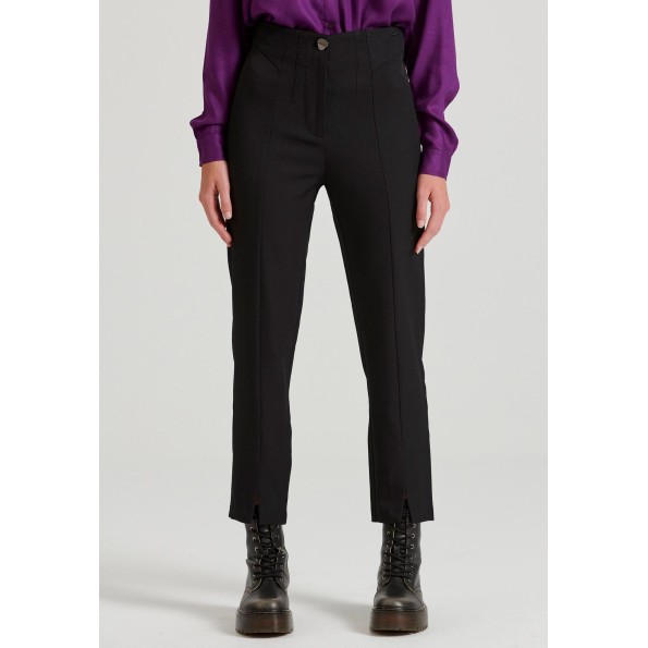 Γυναικείο cropped παντελόνι FUNKY BUDDHA FBL010-133-02 μαύρο