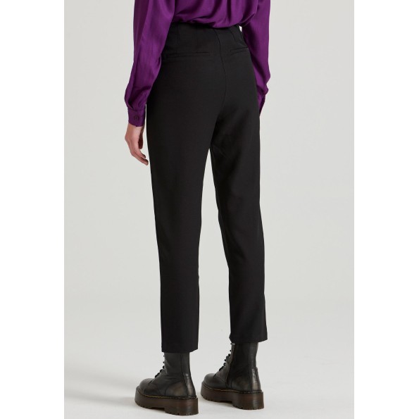 Γυναικείο cropped παντελόνι FUNKY BUDDHA FBL010-133-02 μαύρο Γυναικεία