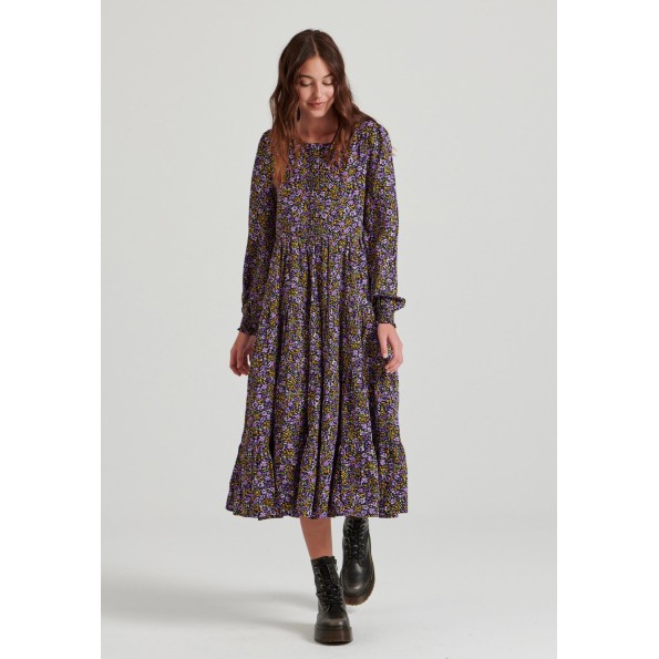 Γυναικείο floral midi φόρεμα FUNKY BUDDHA FBL010-135-13 εμπριμέ Γυναικεία