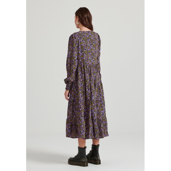 Γυναικείο floral midi φόρεμα FUNKY BUDDHA FBL010-135-13 εμπριμέ Γυναικεία