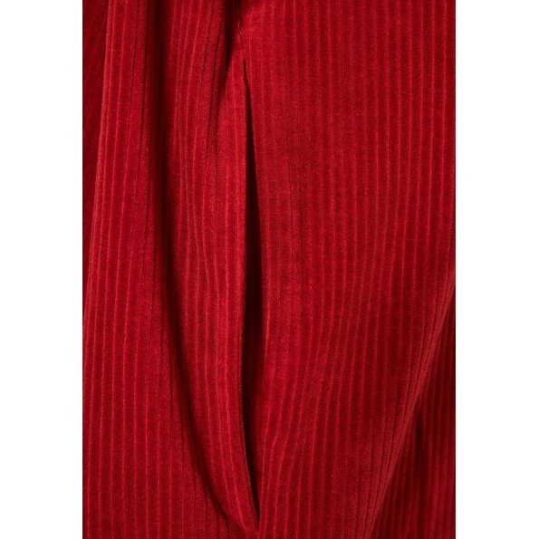 Γυναικείο βελουτέ oversized πουκάμισο FUNKY BUDDHA FBL010-106-05 κόκκινο Γυναικεία