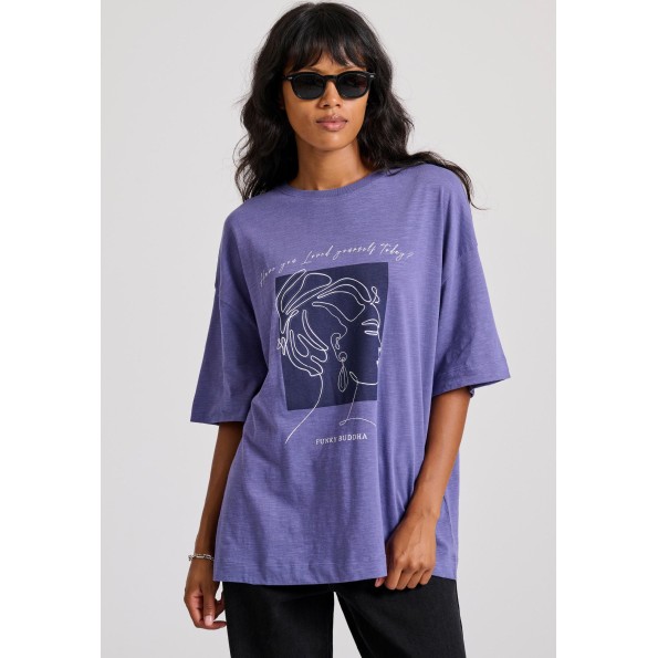 Γυναικείο t-shirt FUNKY BUDDHA FBL010-114-04 μοβ