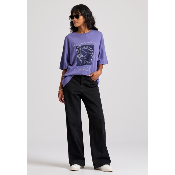 Γυναικείο t-shirt FUNKY BUDDHA FBL010-114-04 μοβ Γυναικεία