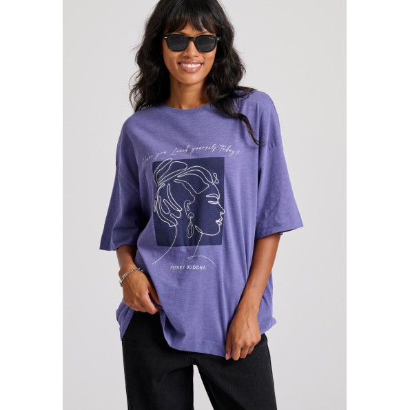 Γυναικείο t-shirt FUNKY BUDDHA FBL010-114-04 μοβ Γυναικεία