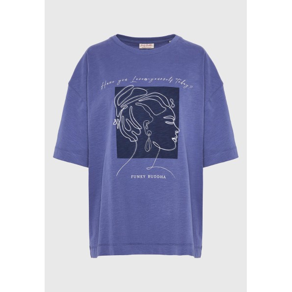 Γυναικείο t-shirt FUNKY BUDDHA FBL010-114-04 μοβ Γυναικεία