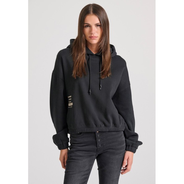 Γυναικεία φούτερ μπλούζα FUNKY BUDDHA FBL010-122-06 μαύρη