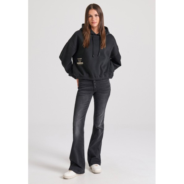 Γυναικεία φούτερ μπλούζα FUNKY BUDDHA FBL010-122-06 μαύρη Γυναικεία