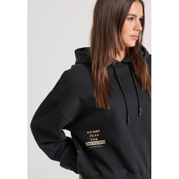 Γυναικεία φούτερ μπλούζα FUNKY BUDDHA FBL010-122-06 μαύρη Γυναικεία