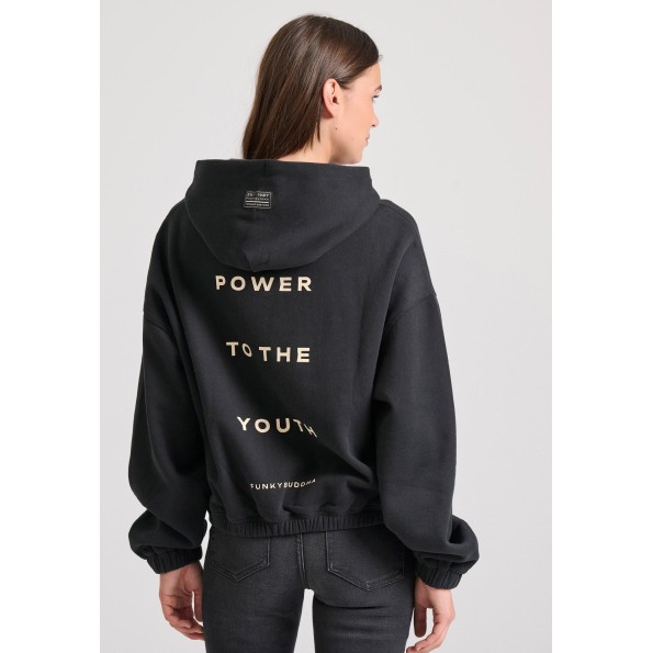 Γυναικεία φούτερ μπλούζα FUNKY BUDDHA FBL010-122-06 μαύρη Γυναικεία