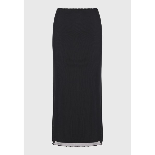 Γυναικεία midi φούστα FUNKY BUDDHA FBL010-125-14 μαύρη Γυναικεία