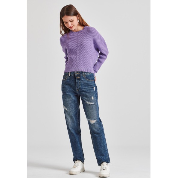 Γυναικείο boyfriend jean παντελόνι FUNKY BUDDHA FBL010-170-02 μπλε Γυναικεία