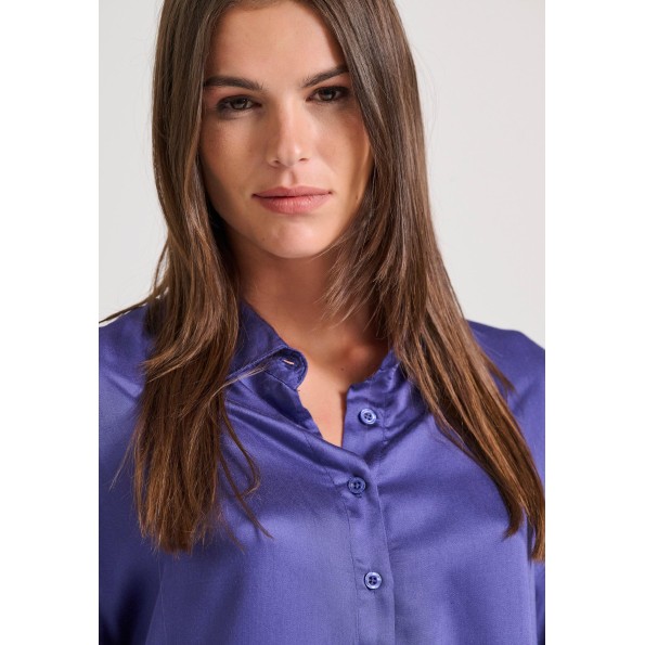 Γυναικείο πουκάμισο FUNKY BUDDHA FBL010-110-05 μοβ Γυναικεία