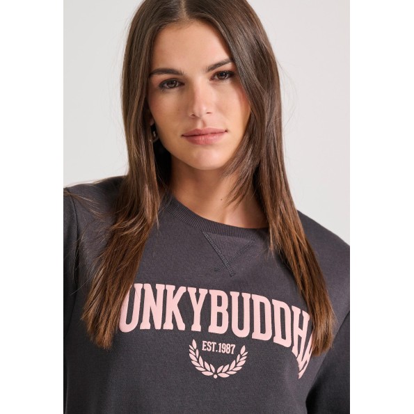 Γυναικεία φούτερ μπλούζα FUNKY BUDDHA FBL010-115-06 ανθρακί Γυναικεία
