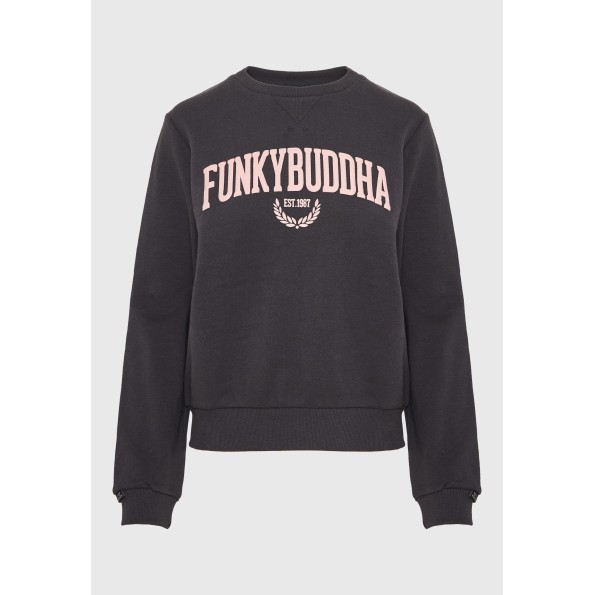 Γυναικεία φούτερ μπλούζα FUNKY BUDDHA FBL010-115-06 ανθρακί Γυναικεία