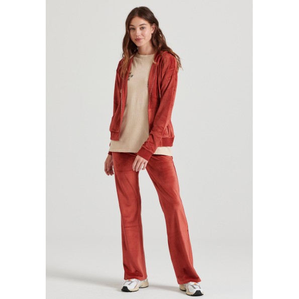 Γυναικεία βελουτέ ζακέτα FUNKY BUDDHA FBL010-100-06 καφέ Γυναικεία