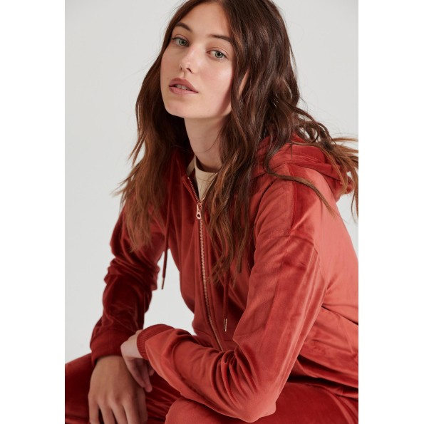 Γυναικεία βελουτέ ζακέτα FUNKY BUDDHA FBL010-100-06 καφέ Γυναικεία