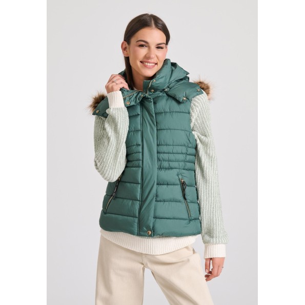Γυναικείο αμάνικο μπουφάν FUNKY BUDDHA FBL010-102-01 πράσινο