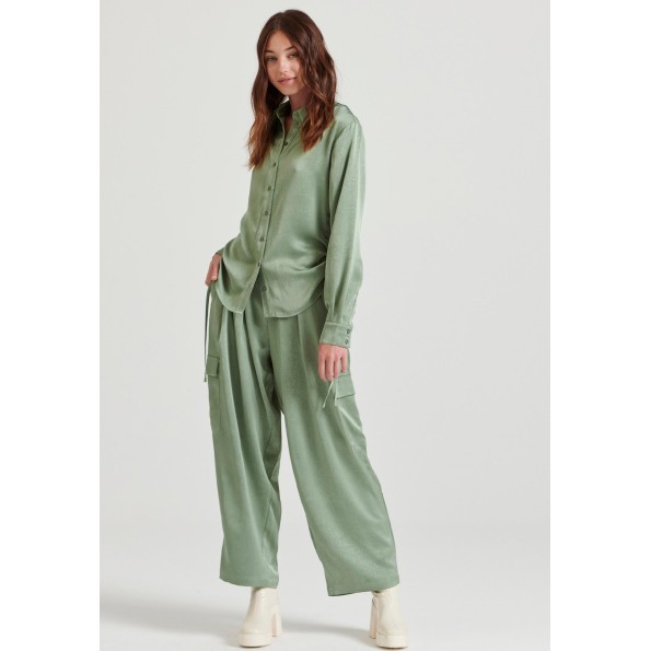 Γυναικείο cargo παντελόνι FUNKY BUDDHA FBL010-116-02 πράσινο Γυναικεία