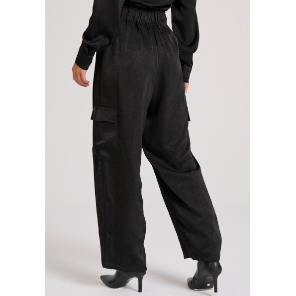 Γυναικείο cargo παντελόνι FUNKY BUDDHA FBL010-116-02 μαύρο Γυναικεία