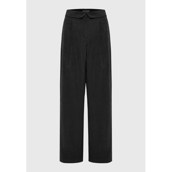 Γυναικείο wide leg παντελόνι FUNKY BUDDHA FBL010-125-02 μαύρο Γυναικεία