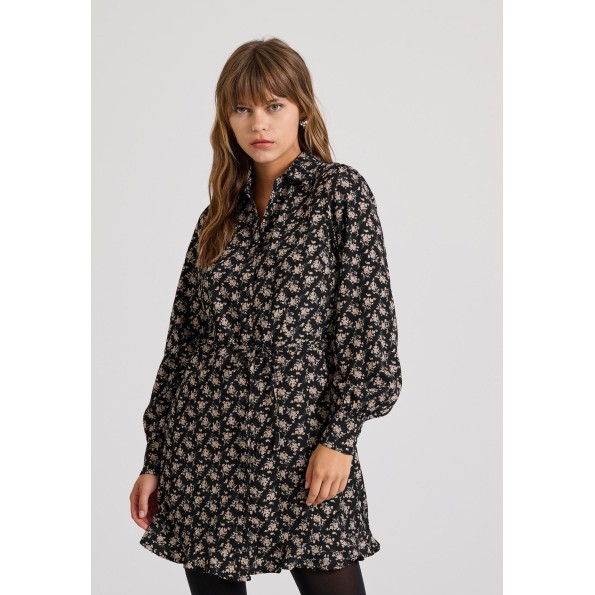 Γυναικείο σεμιζιέ mini φόρεμα FUNKY BUDDHA FBL010-130-13 μαύρο