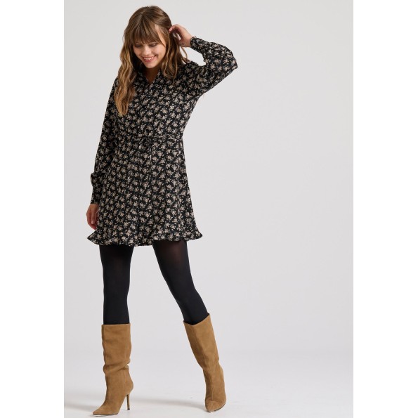 Γυναικείο σεμιζιέ mini φόρεμα FUNKY BUDDHA FBL010-130-13 μαύρο Γυναικεία