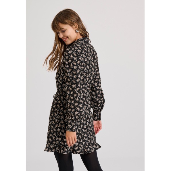 Γυναικείο σεμιζιέ mini φόρεμα FUNKY BUDDHA FBL010-130-13 μαύρο Γυναικεία