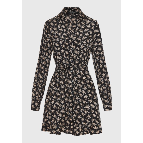 Γυναικείο σεμιζιέ mini φόρεμα FUNKY BUDDHA FBL010-130-13 μαύρο Γυναικεία