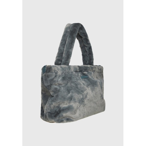 Γυναικεία γούνινη τσάντα ώμου FUNKY BUDDHA FBL010-165-10 γκρι Γυναικεία