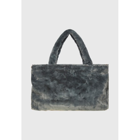 Γυναικεία γούνινη τσάντα ώμου FUNKY BUDDHA FBL010-165-10 γκρι Γυναικεία