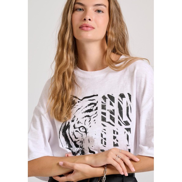 Γυναικείο t-shirt FUNKY BUDDHA FBL010-109-04 λευκό Γυναικεία