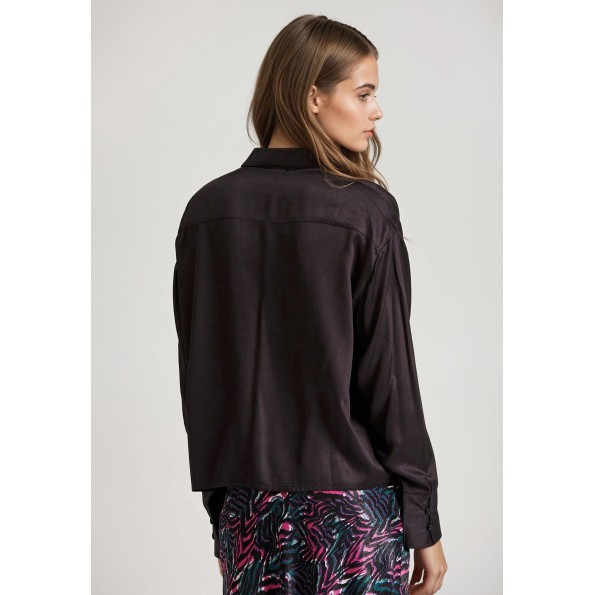 Γυναικείο πουκάμισο FUNKY BUDDHA FBL010-110-05 μαύρο Γυναικεία