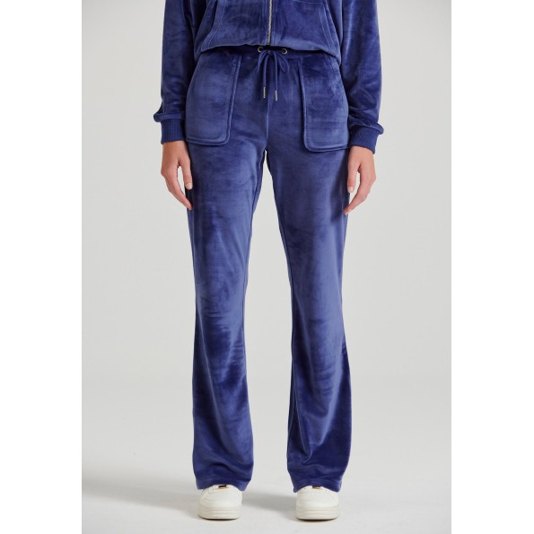 Γυναικείο βελουτέ παντελόνι φόρμας FUNKY BUDDHA FBL010-100-02 μοβ
