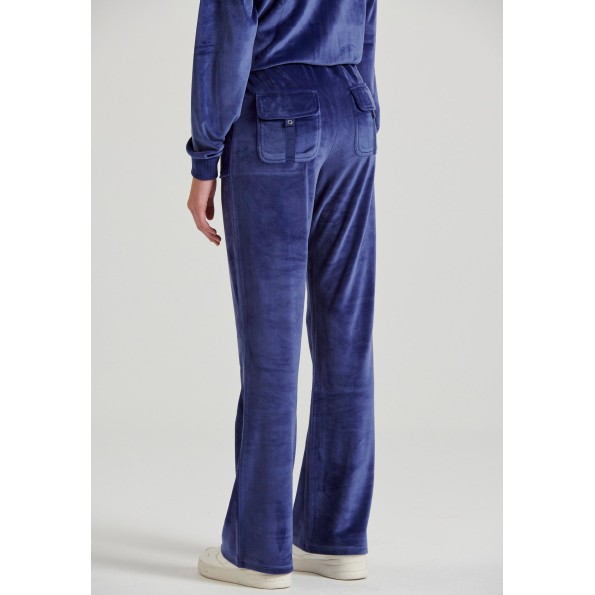 Γυναικείο βελουτέ παντελόνι φόρμας FUNKY BUDDHA FBL010-100-02 μοβ Γυναικεία