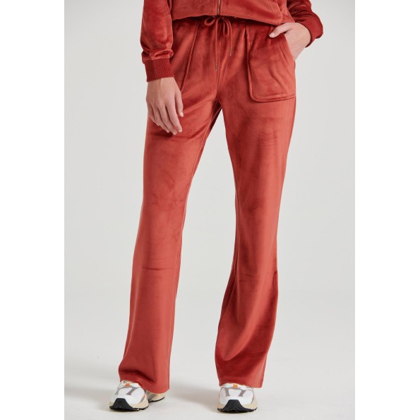 Γυναικείο βελουτέ παντελόνι φόρμας FUNKY BUDDHA FBL010-100-02 καφέ