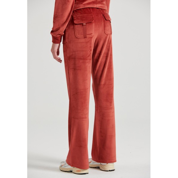 Γυναικείο βελουτέ παντελόνι φόρμας FUNKY BUDDHA FBL010-100-02 καφέ Γυναικεία