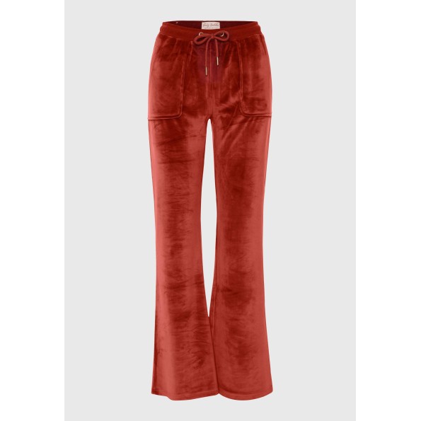 Γυναικείο βελουτέ παντελόνι φόρμας FUNKY BUDDHA FBL010-100-02 καφέ Γυναικεία
