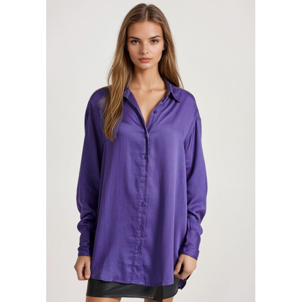 Γυναικείο πουκάμισο FUNKY BUDDHA FBL010-101-05 μοβ