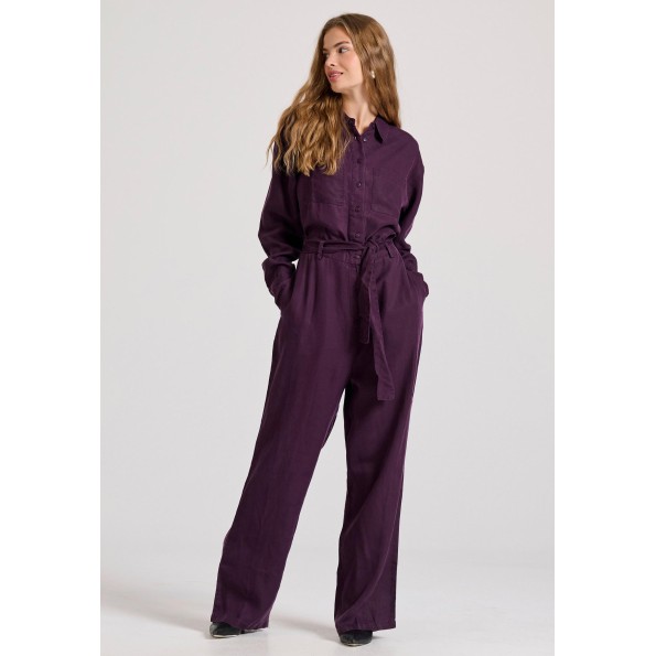 Γυναικεία ολόσωμη φόρμα FUNKY BUDDHA FBL010-100-12 μοβ