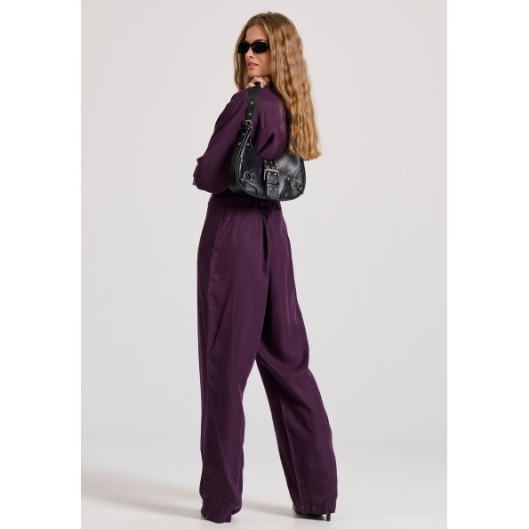 Γυναικεία ολόσωμη φόρμα FUNKY BUDDHA FBL010-100-12 μοβ Γυναικεία