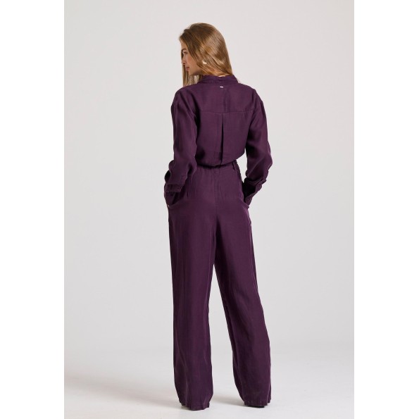 Γυναικεία ολόσωμη φόρμα FUNKY BUDDHA FBL010-100-12 μοβ Γυναικεία
