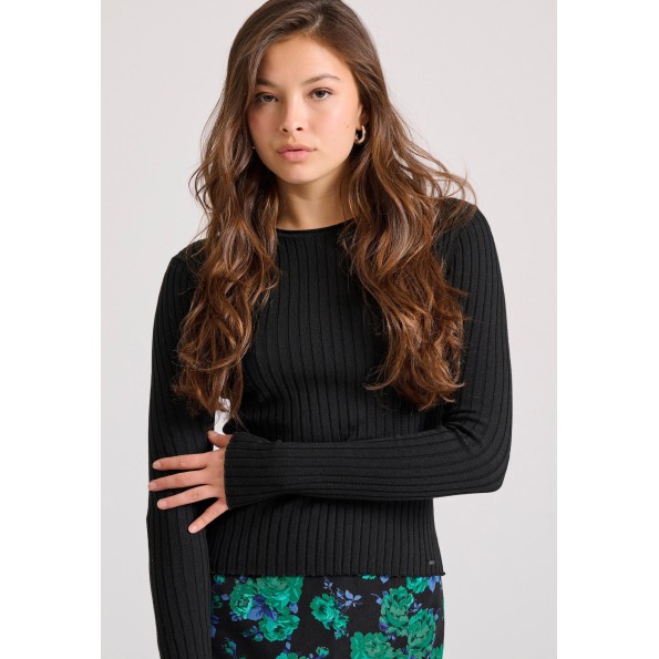 Γυναικεία πλεκτή μπλούζα FUNKY BUDDHA FBL010-103-09 μαύρη