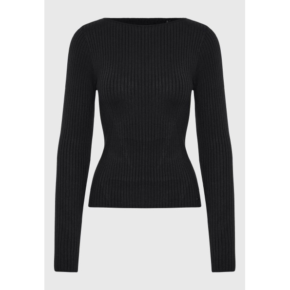 Γυναικεία πλεκτή μπλούζα FUNKY BUDDHA FBL010-103-09 μαύρη Γυναικεία