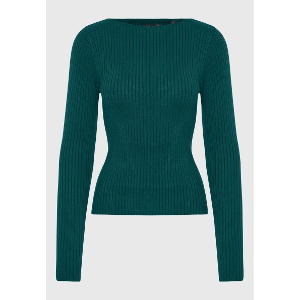 Γυναικεία πλεκτή μπλούζα FUNKY BUDDHA FBL010-103-09 πράσινη Γυναικεία