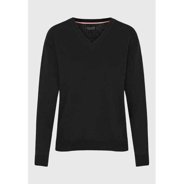 Γυναικεία πλεκτή μπλούζα FUNKY BUDDHA FBL010-101-09 μαύρη Γυναικεία
