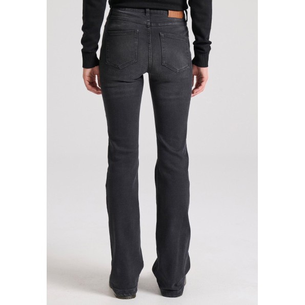 Γυναικείο flare fit jean παντελόνι FUNKY BUDDHA FBL010-161-02 μαύρο Γυναικεία
