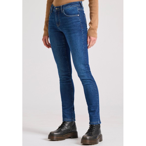 Γυναικείο skinny jean παντελόνι FUNKY BUDDHA FBL010-162-02 μπλε Γυναικεία