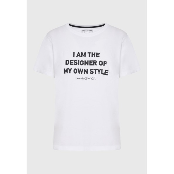 Γυναικείο t-shirt FUNKY BUDDHA FBL010-103-04 λευκό Γυναικεία