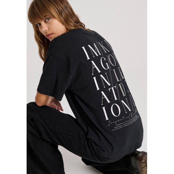 Γυναικείο t-shirt FUNKY BUDDHA FBL010-101-04 μαύρο Γυναικεία